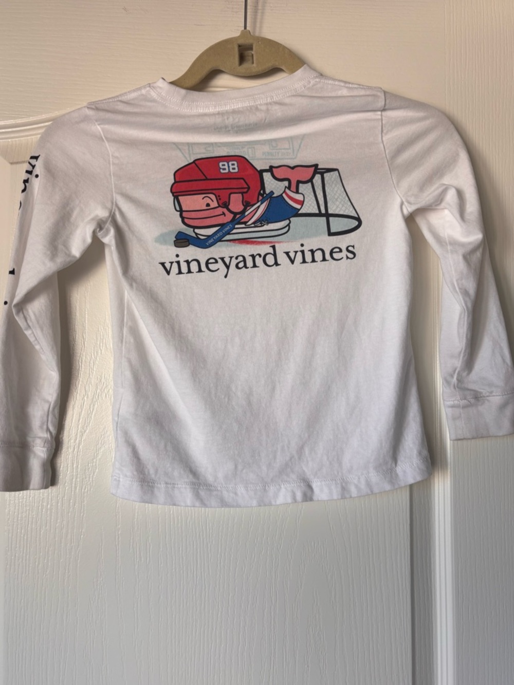 Vineyard Vines Youth Hockey Long Sleeve Shirt little kid size 5 white whale